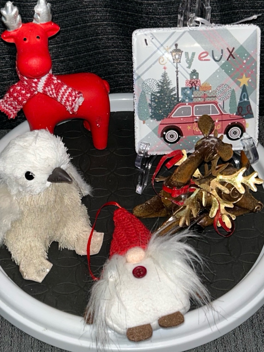 But 3 items 20% off Holiday Gnome Ornament Red White Decorative Accent As Is